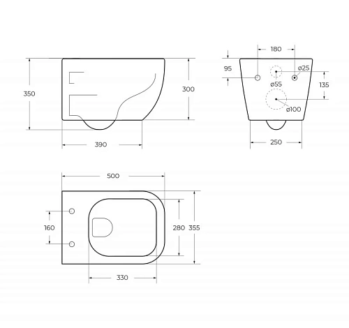 Унитаз подвесной BelBagno ALPINA BB10100CHR/SC безободковый c сиденьем Унитаз подвесной BelBagno ALPINA BB10100CHR/SC безободковый c сиденьем