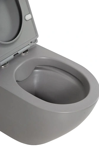 Унитаз подвесной BelBagno COLORATO BB062CHR-GR/BB062SC-GR безободковый с сиденьем Унитаз подвесной BelBagno COLORATO BB062CHR-GR/BB062SC-GR безободковый с сиденьем