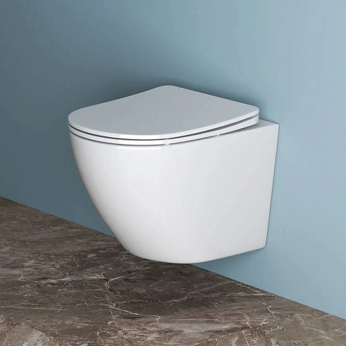 Унитаз подвесной BelBagno UNO BB3105CHR/SC безободковый c сиденьем Унитаз подвесной BelBagno UNO BB3105CHR/SC безободковый c сиденьем