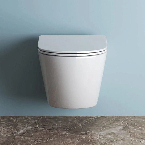 Унитаз подвесной BelBagno UNO BB3105CHR/SC безободковый c сиденьем Унитаз подвесной BelBagno UNO BB3105CHR/SC безободковый c сиденьем