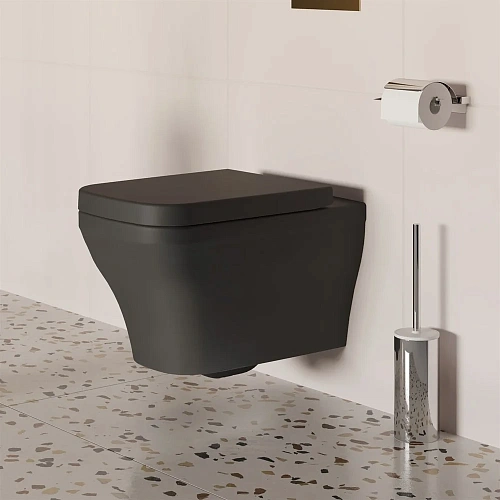 Унитаз подвесной Benefit 203T20201R (535x340x360) черный матовый безободковый с толстой крышкой 203T20201R-202T20201 Унитаз подвесной Benefit 203T20201R (535x340x360) черный матовый безободковый с толстой крышкой 203T20201R-202T20201