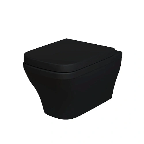 Унитаз подвесной Benefit 203T20201R (535x340x360) черный матовый безободковый с толстой крышкой 203T20201R-202T20201 Унитаз подвесной Benefit 203T20201R (535x340x360) черный матовый безободковый с толстой крышкой 203T20201R-202T20201