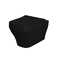 Унитаз подвесной Benefit 203T20201R (535x340x360) черный матовый безободковый с тонкой крышкой 203T20201R-202T20201S Унитаз подвесной Benefit 203T20201R (535x340x360) черный матовый безободковый с тонкой крышкой 203T20201R-202T20201S