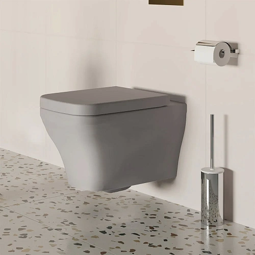 Унитаз подвесной Benefit 203T20301R (535x340x360) серый матовый безободковый с толстой крышкой 203T20301R-202T20301 Унитаз подвесной Benefit 203T20301R (535x340x360) серый матовый безободковый с толстой крышкой 203T20301R-202T20301