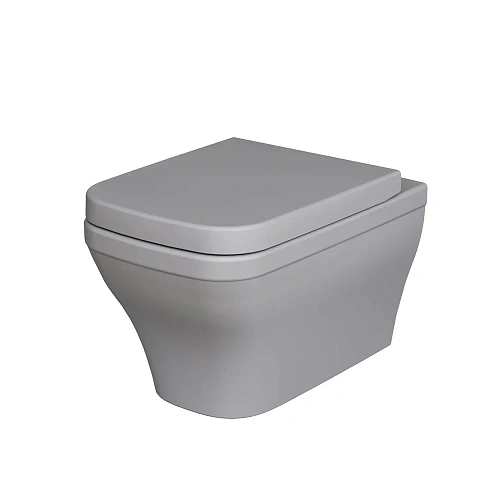 Унитаз подвесной Benefit 203T20301R (535x340x360) серый матовый безободковый с толстой крышкой 203T20301R-202T20301 Унитаз подвесной Benefit 203T20301R (535x340x360) серый матовый безободковый с толстой крышкой 203T20301R-202T20301