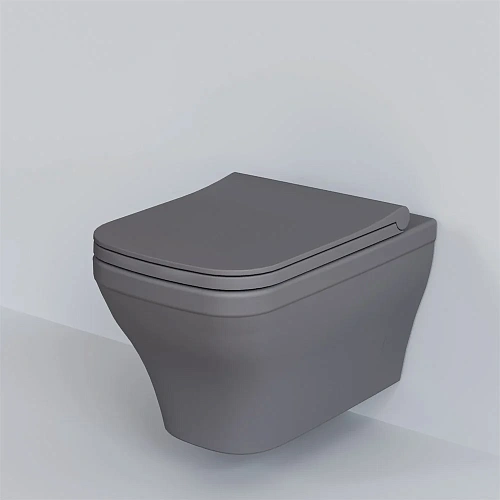 Унитаз подвесной Benefit 203T20301R (535x340x360) серый матовый безободковый с тонкой крышкой 203T20301R-202T20301S Унитаз подвесной Benefit 203T20301R (535x340x360) серый матовый безободковый с тонкой крышкой 203T20301R-202T20301S
