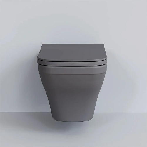 Унитаз подвесной Benefit 203T20301R (535x340x360) серый матовый безободковый с тонкой крышкой 203T20301R-202T20301S Унитаз подвесной Benefit 203T20301R (535x340x360) серый матовый безободковый с тонкой крышкой 203T20301R-202T20301S