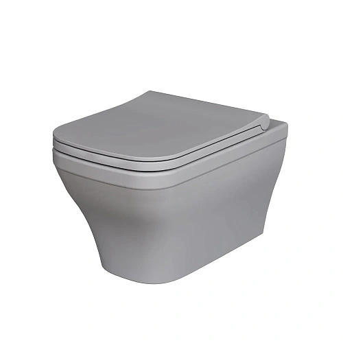 Унитаз подвесной Benefit 203T20301R (535x340x360) серый матовый безободковый с тонкой крышкой 203T20301R-202T20301S Унитаз подвесной Benefit 203T20301R (535x340x360) серый матовый безободковый с тонкой крышкой 203T20301R-202T20301S