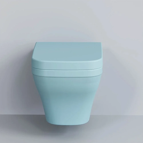 Унитаз подвесной Benefit 203T20801R (535x340x360) голубой матовый безободковый с толстой крышкой 203T20801R-202T20801 Унитаз подвесной Benefit 203T20801R (535x340x360) голубой матовый безободковый с толстой крышкой 203T20801R-202T20801