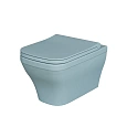 Унитаз подвесной Benefit 203T20801R (535x340x360) голубой матовый безободковый с тонкой крышкой 203T20801R-202T20801S Унитаз подвесной Benefit 203T20801R (535x340x360) голубой матовый безободковый с тонкой крышкой 203T20801R-202T20801S