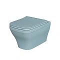Унитаз подвесной Benefit 203T20801R (535x340x360) голубой матовый безободковый с тонкой крышкой 203T20801R-202T20801S Унитаз подвесной Benefit 203T20801R (535x340x360) голубой матовый безободковый с тонкой крышкой 203T20801R-202T20801S