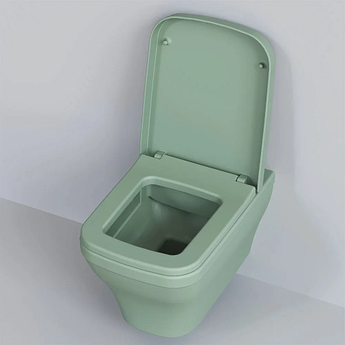 Унитаз подвесной Benefit 203T21001R (535x340x360) мятный матовый безободковый с толстой крышкой 203T21001R-202T21001 Унитаз подвесной Benefit 203T21001R (535x340x360) мятный матовый безободковый с толстой крышкой 203T21001R-202T21001