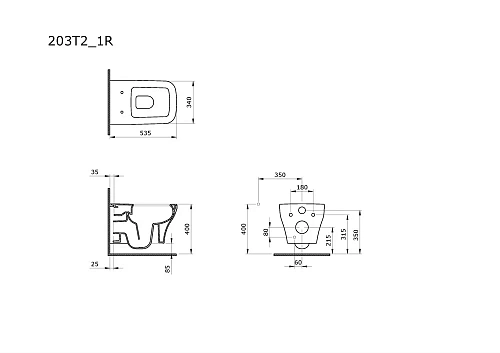 Унитаз подвесной Benefit 203T21001R (535x340x360) мятный матовый безободковый с толстой крышкой 203T21001R-202T21001 Унитаз подвесной Benefit 203T21001R (535x340x360) мятный матовый безободковый с толстой крышкой 203T21001R-202T21001