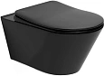 Унитаз подвесной Boheme Avva 972-B черный матовый без сиденья Унитаз подвесной Boheme Avva 972-B черный матовый без сиденья