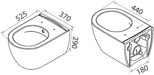 Унитаз подвесной Boheme Bianca с биде белый матовый (без крышки) 963-2-WM Унитаз подвесной Boheme Bianca с биде белый матовый (без крышки) 963-2-WM