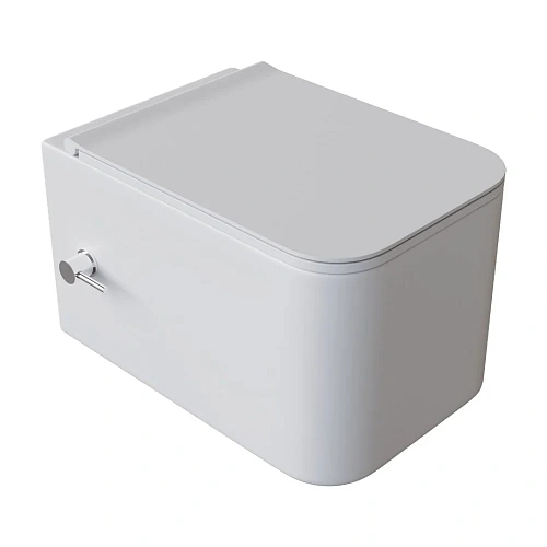 Унитаз подвесной Boheme Mane 970-SET-2-MW с функцией биде, белый матовый с крышкой Унитаз подвесной Boheme Mane 970-SET-2-MW с функцией биде, белый матовый с крышкой