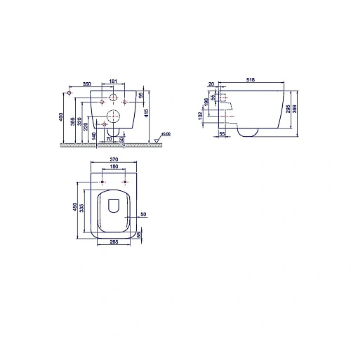 Унитаз подвесной Boheme Zen 967-SET-B матовый черный с крышкой Унитаз подвесной Boheme Zen 967-SET-B матовый черный с крышкой