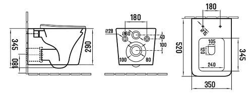Унитаз подвесной Boheme Zen 967-SET-D DAPHNE с крышкой Унитаз подвесной Boheme Zen 967-SET-D DAPHNE с крышкой