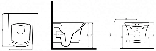 Унитаз подвесной Boheme без декора Hermitage безободковый 951 Унитаз подвесной Boheme без декора Hermitage безободковый 951