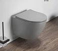 Унитаз подвесной CeramaLux 2197 MH светло-серый матовый с крышкой микролифт Унитаз подвесной CeramaLux 2197 MH светло-серый матовый с крышкой микролифт