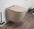 Унитаз подвесной CeramaLux 2197MC капучино с крышкой микролифт Унитаз подвесной CeramaLux 2197MC капучино с крышкой микролифт