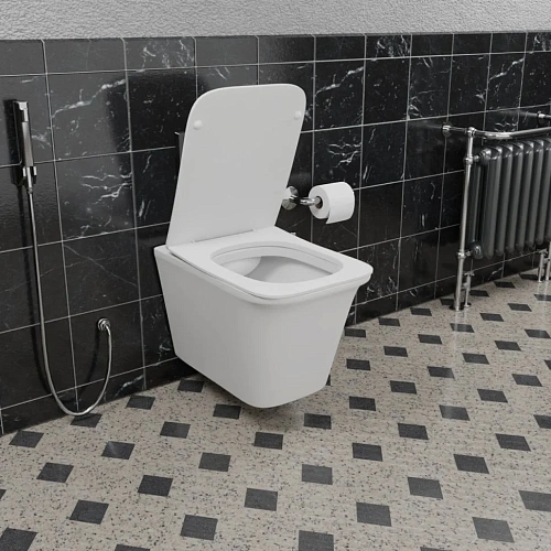 Унитаз подвесной CeramaLux 2622E белый с крышкой микролифт Унитаз подвесной CeramaLux 2622E белый с крышкой микролифт