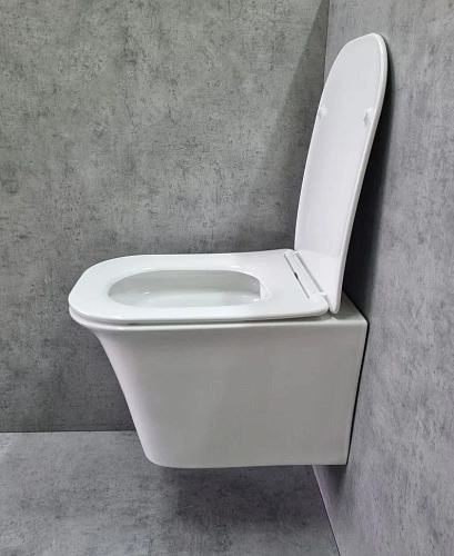 Унитаз подвесной CeramaLux 2622E белый с крышкой микролифт Унитаз подвесной CeramaLux 2622E белый с крышкой микролифт