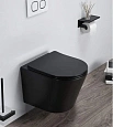 Унитаз подвесной CeramaLux B2330-1MB черный матовый с крышкой микролифт Унитаз подвесной CeramaLux B2330-1MB черный матовый с крышкой микролифт