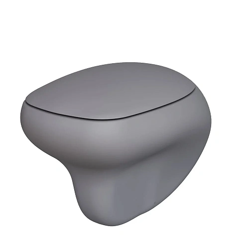 Унитаз подвесной Diamond 123T20301R (530x405x375) матовый серый безободковый без сиденья Унитаз подвесной Diamond 123T20301R (530x405x375) матовый серый безободковый без сиденья