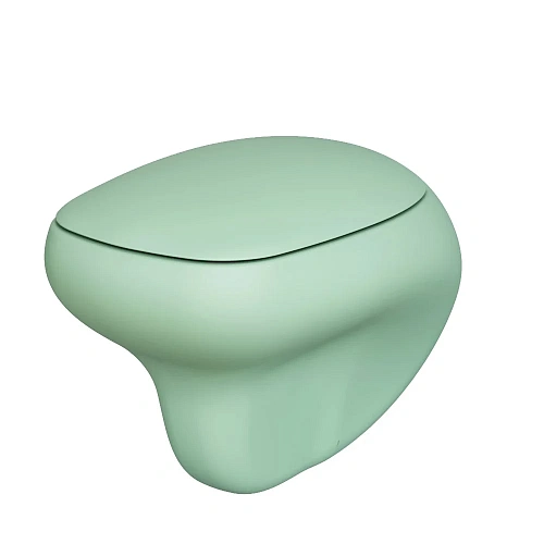 Унитаз подвесной Diamond 123T21001R (530x405x375) мятный матовый безободковый без сиденья Унитаз подвесной Diamond 123T21001R (530x405x375) мятный матовый безободковый без сиденья