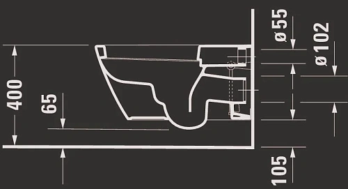 Унитаз подвесной Duravit Starck 2 2533090000 Унитаз подвесной Duravit Starck 2 2533090000