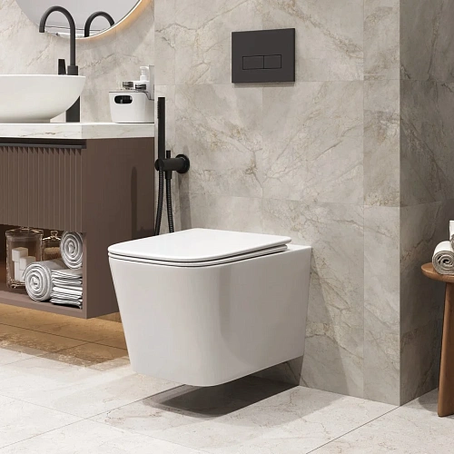 Унитаз подвесной GROSSMAN GR-4404SQ 48,5x34x29 белый, безободковый, торнадо с тонкой крышкой Унитаз подвесной GROSSMAN GR-4404SQ 48,5x34x29 белый, безободковый, торнадо с тонкой крышкой