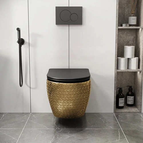 Унитаз подвесной GROSSMAN GR-4411GBRS с сиденьем микролифт Унитаз подвесной GROSSMAN GR-4411GBRS с сиденьем микролифт