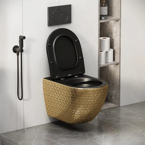 Унитаз подвесной GROSSMAN GR-4411GBRS с сиденьем микролифт Унитаз подвесной GROSSMAN GR-4411GBRS с сиденьем микролифт