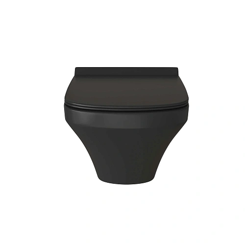 Унитаз подвесной GROSSMAN GR-4440BMS 540x370x365 черный матовый безободковый с тонкой крышкой Унитаз подвесной GROSSMAN GR-4440BMS 540x370x365 черный матовый безободковый с тонкой крышкой