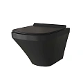Унитаз подвесной GROSSMAN GR-4440BMS 540x370x365 черный матовый безободковый с тонкой крышкой Унитаз подвесной GROSSMAN GR-4440BMS 540x370x365 черный матовый безободковый с тонкой крышкой
