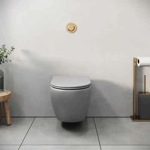 Унитаз подвесной GROSSMAN GR-4455GLMS Color 485x365x360 серый матовый безободковый с тонкой крышкой Унитаз подвесной GROSSMAN GR-4455GLMS Color 485x365x360 серый матовый безободковый с тонкой крышкой