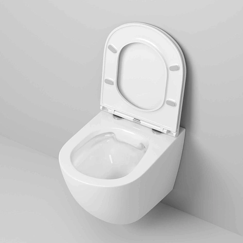 Унитаз подвесной GROSSMAN GR-4455S 490x360x350 безободковый с тонкой крышкой Унитаз подвесной GROSSMAN GR-4455S 490x360x350 безободковый с тонкой крышкой