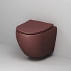 Унитаз подвесной GROSSMAN GR-4455VIMS 495x365x375 БОРДОВЫЙ матовый безободковый с тонкой крышкой Унитаз подвесной GROSSMAN GR-4455VIMS 495x365x375 БОРДОВЫЙ матовый безободковый с тонкой крышкой