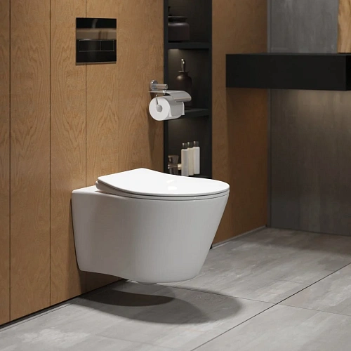 Унитаз подвесной GROSSMAN GR-4459S 495x365x360 белый безободковый с тонкой крышкой Унитаз подвесной GROSSMAN GR-4459S 495x365x360 белый безободковый с тонкой крышкой