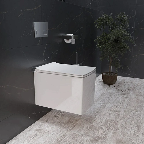 Унитаз подвесной GROSSMAN GR-4460S 510x350x360 белый безободковый с тонкой крышкой Унитаз подвесной GROSSMAN GR-4460S 510x350x360 белый безободковый с тонкой крышкой