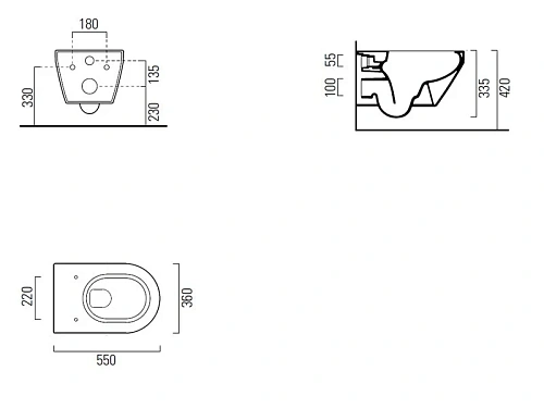 Унитаз подвесной GSI Kube 891511 безободковый Унитаз подвесной GSI Kube 891511 безободковый