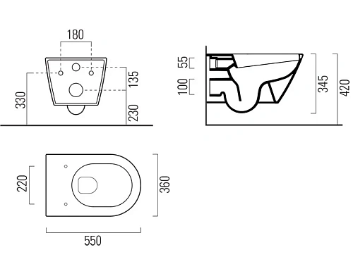 Унитаз подвесной GSI Kube-x 941511 безободковый Унитаз подвесной GSI Kube-x 941511 безободковый