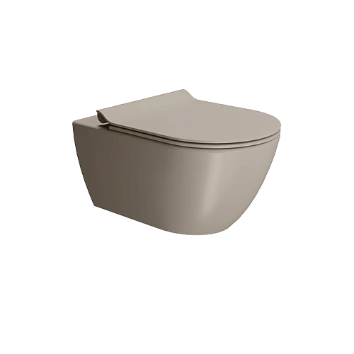 Унитаз подвесной GSI PURA безободковый Swirlflush серый беж матовый (881505) без сиденья Унитаз подвесной GSI PURA безободковый Swirlflush серый беж матовый (881505) без сиденья