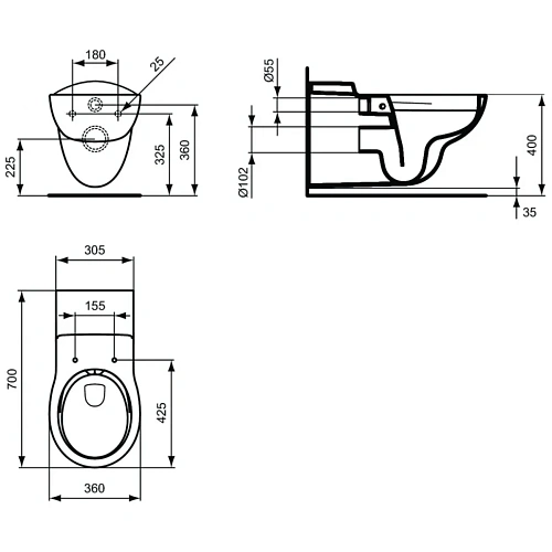 Унитаз подвесной Ideal Standard Contour 21 S306901 Унитаз подвесной Ideal Standard Contour 21 S306901