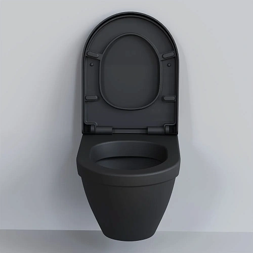 Унитаз подвесной Nord 133T20201 (535x385x360) черный матовый с толстой крышкой 133T20201-132T20201 Унитаз подвесной Nord 133T20201 (535x385x360) черный матовый с толстой крышкой 133T20201-132T20201