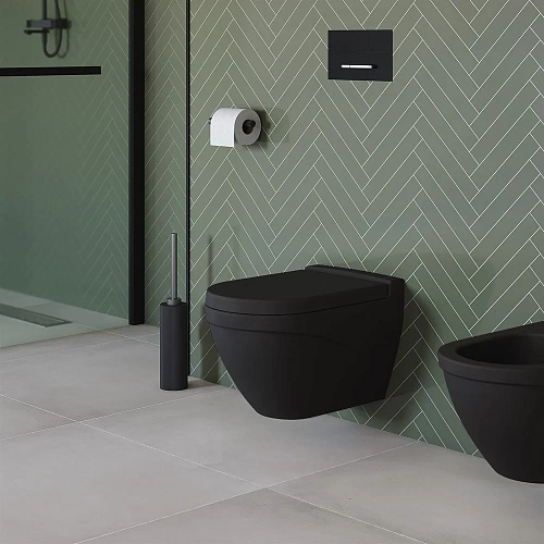 Унитаз подвесной Nord 133T20201 (535x385x360) черный матовый с толстой крышкой 133T20201-132T20201 Унитаз подвесной Nord 133T20201 (535x385x360) черный матовый с толстой крышкой 133T20201-132T20201