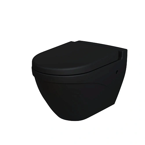 Унитаз подвесной Nord 133T20201 (535x385x360) черный матовый с толстой крышкой 133T20201-132T20201 Унитаз подвесной Nord 133T20201 (535x385x360) черный матовый с толстой крышкой 133T20201-132T20201