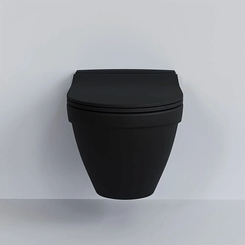 Унитаз подвесной Nord 133T20201 (535x385x360) черный матовый с тонкой крышкой 133T20201-132T20201S Унитаз подвесной Nord 133T20201 (535x385x360) черный матовый с тонкой крышкой 133T20201-132T20201S