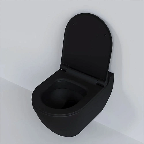 Унитаз подвесной Nord 133T20201 (535x385x360) черный матовый с тонкой крышкой 133T20201-132T20201S Унитаз подвесной Nord 133T20201 (535x385x360) черный матовый с тонкой крышкой 133T20201-132T20201S